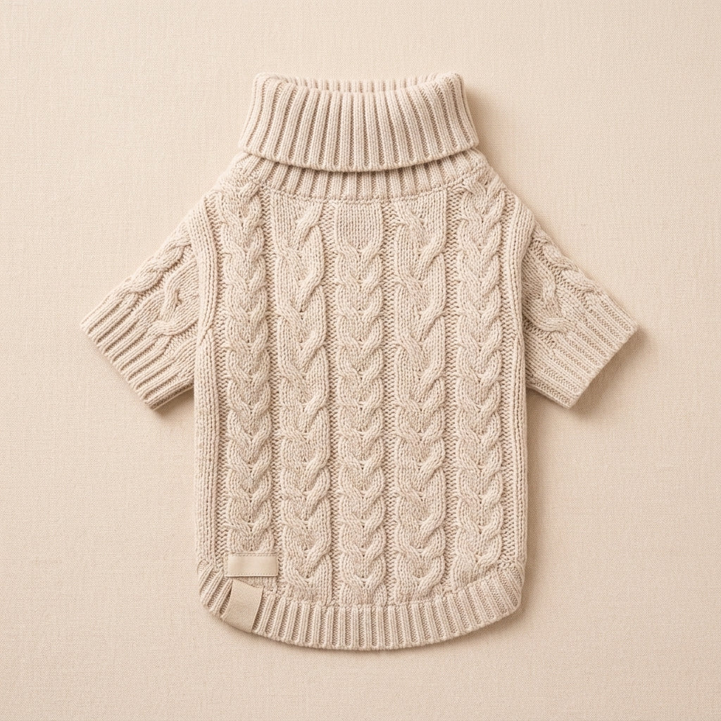 ZUPNORIVA™ Cable Knit Dog Turtleneck – Premium Pet Sweater, Warm Puppy Pullover, Luxury Winter Dog Clothing