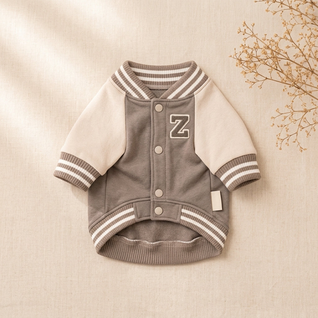 ZUPNORIVA™ Varsity Dog Jacket – Casual Pet Bomber Coat, Sporty Puppy Clothes, Streetwear Dog Apparel
