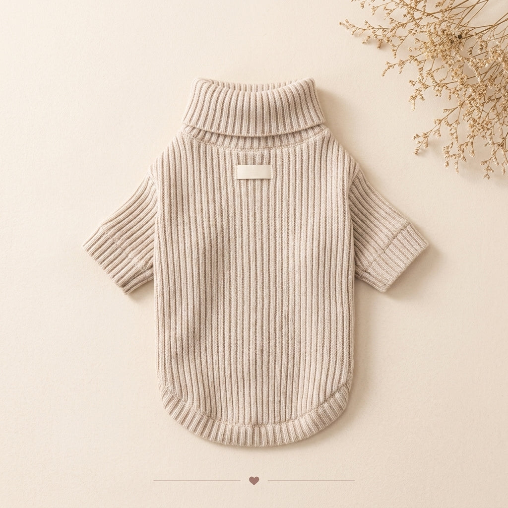 ZUPNORIVA™ Cozy Ribbed Dog Sweater – Soft Knit Pet Pullover, Warm Puppy Clothes, Small & Medium Dog Winter Apparel