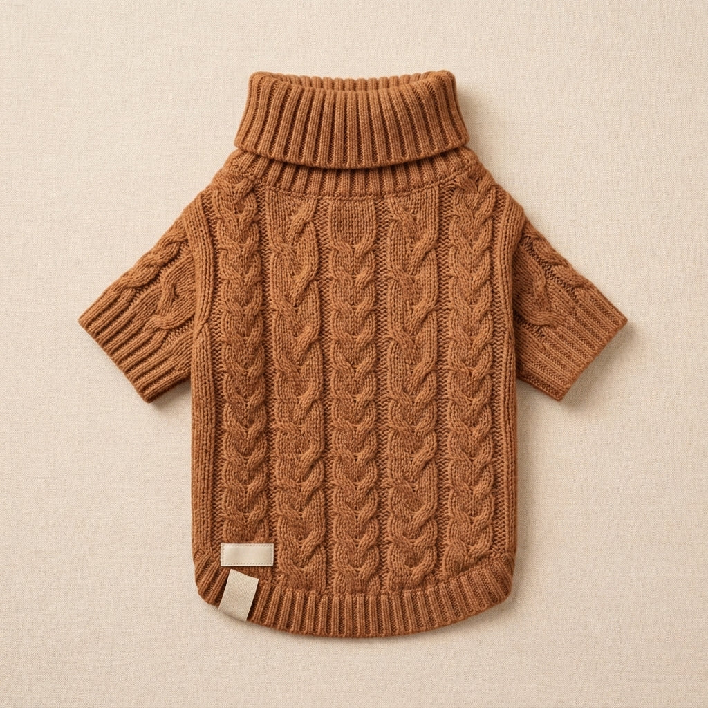 ZUPNORIVA™ Cable Knit Dog Turtleneck – Premium Pet Sweater, Warm Puppy Pullover, Luxury Winter Dog Clothing