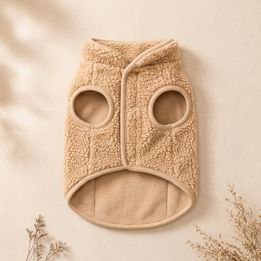 ZUPNORIVA™ Teddy Fleece Dog Jacket – Warm Sherpa Pet Coat, Cozy Puppy Outerwear, Winter Dog Clothes